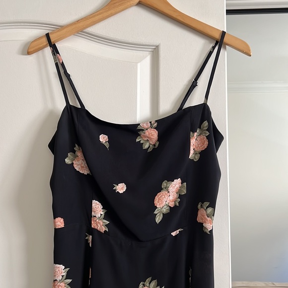 Reformation Kendall Mini Dress Black Floral Fit and Flare - Picture 7 of 16